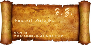 Henczel Zulejka névjegykártya